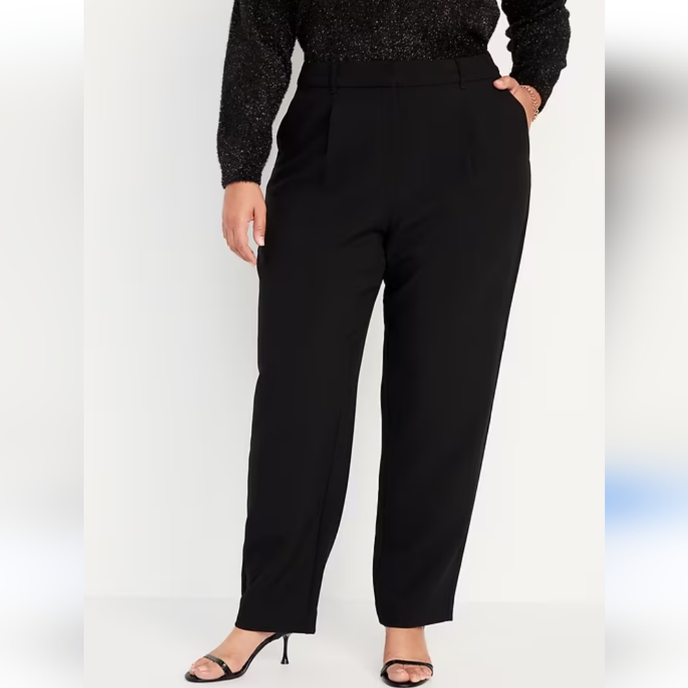 100% Wool Vtg Career Essentials Black Dress Pants Plus Size 16